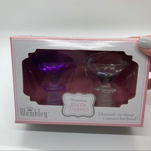 Diamond wine bottle toppers